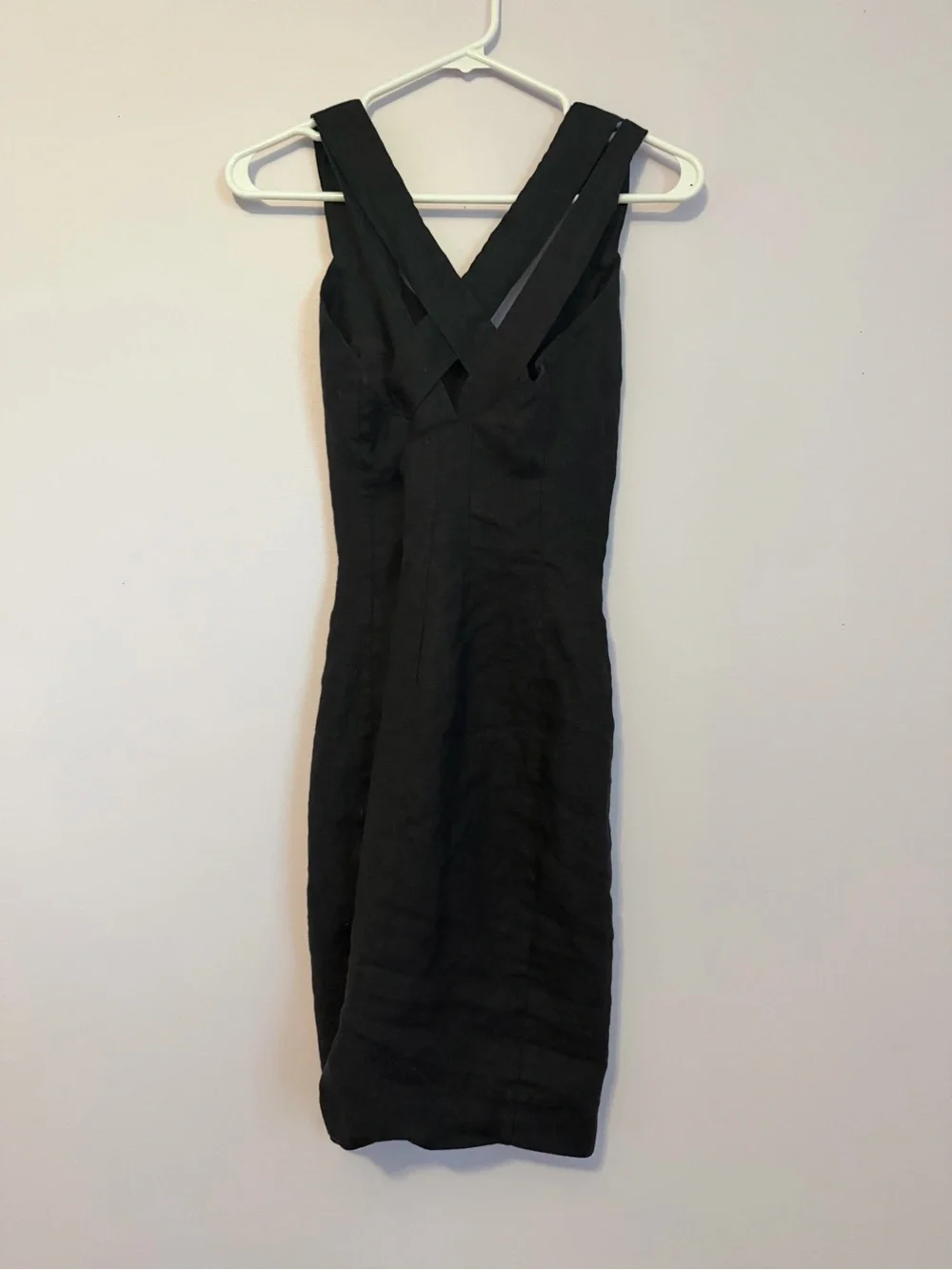 Michael Kors Black V-Back Midi Sheath Dress